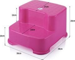 Chipolino Plastový dvojstupínek k umyvadlu a WC růžový
