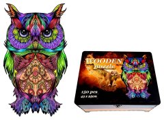Falixen Dřevěné puzzle Královská sova XL 150 dílků v dárkové krabičce