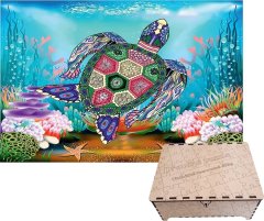 Falixen Dřevěné puzzle Mořská želva XL 310 dílků v dárkové krabičce