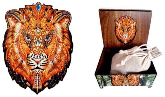Falixen Dřevěné puzzle Lví král XL 195 dílků v dárkové krabičce