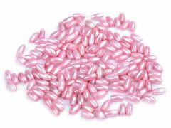 Kraftika 5g stříbrná plastové voskové korálky / perly glance rýže