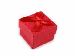 Kraftika 1ks červená krabička s mašličkou 4x4 cm