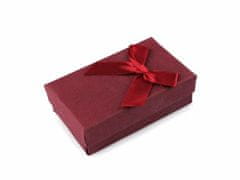 Kraftika 1ks červená tmavá krabička s mašličkou 5x8 cm