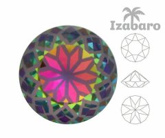 Izabaro 1088 broušený krystal, šaton, kulatý