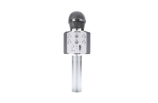 CoolCeny Bezdrátový bluetooth karaoke mikrofon - Stříbrná