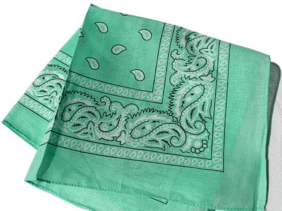 Motohadry.com Šátek Paisley bandana - 43621, pastelově zelená, 55x55 cm
