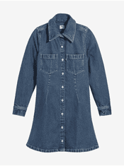 Levis Modré dámské džínové košilové krátké šaty Levi's XS