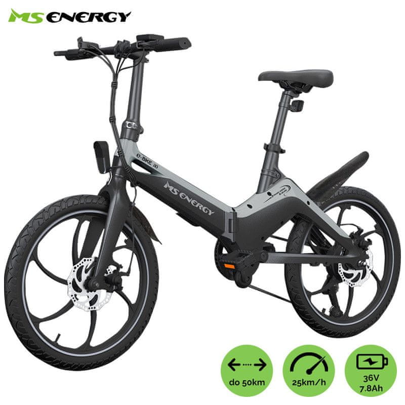MS ENERGY E-bike i10, black grey