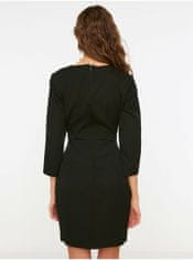 Trendyol Černé pouzdrové šaty s průstřihem Trendyol XL