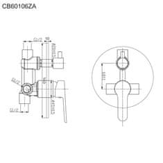 Mereo Zuna sprchová baterie podomítková s přepínačem, Mbox, kulatý kryt CB60106ZA - Mereo