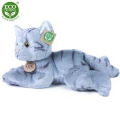 Rappa Plyšová kočka šedá ležící 30 cm ECO-FRIENDLY