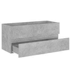 Greatstore Skříňka pod umyvadlo betonově šedá 100x38,5x45 cm dřevotříska