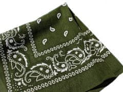 Motohadry.com Šátek Paisley bandana - 43624, vojenská zelená, 55x55 cm