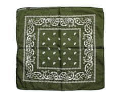 Motohadry.com Šátek Paisley bandana - 43624, vojenská zelená, 55x55 cm