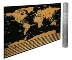 Alum online Velká stírací mapa světa - černá