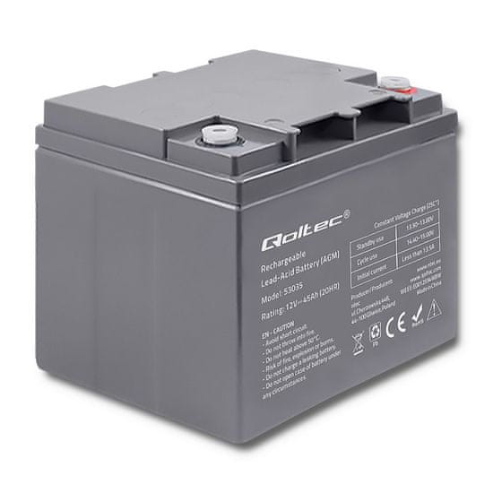 Qoltec Baterie AGM | 12V | 45Ah | max. 540A