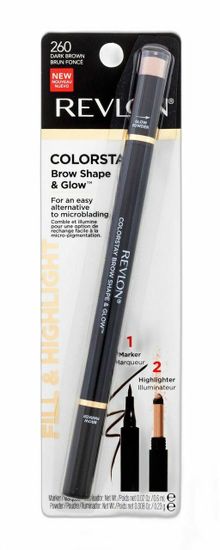 Revlon 0.83g colorstay brow shape & glow, 260 dark brown