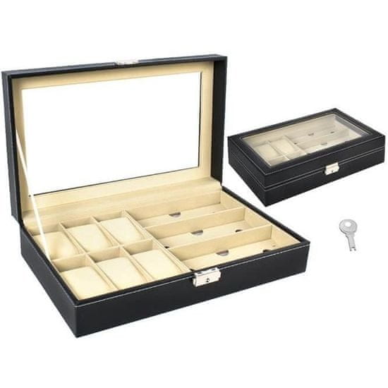 MG Organizer box na hodinky a brýle, černý