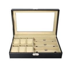 MG Organizer box na hodinky a brýle, černý