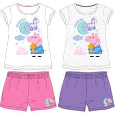 Eplusm 2ks Dívčí bavlněné krátké pyžamo PEPPA PIG 2 let (92cm)