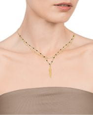 Viceroy Dvojitý pozlacený náhrdelník s pírkem Kiss 75308C01012