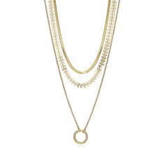 Viceroy Trojitý pozlacený náhrdelník z oceli Chic 75309C01012