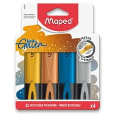 Maped Zvýrazňovač Maped Fluo Peps Glitter Metal sada 4 barev