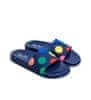 Modré pantofle Happy Socks Pool Slider s barevnými puntíky, vzor Dot