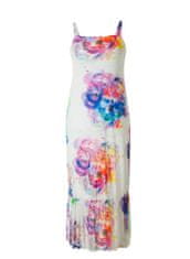YEST dlouhé bílé šaty s barevnými květy na ramínka Velikost: XXL