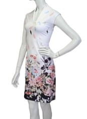 VI AI PI bílé pouzdrové šaty s potiskem květů Velikost: XL