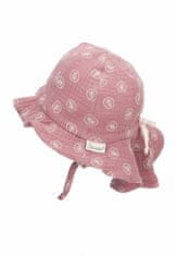 Sterntaler klobouček s plachetkou baby bio bavlna UV 50+ dívčí, zavazovací, fialový, lístečky 1402222, 43