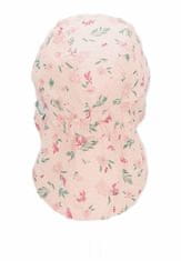 Sterntaler čepice s kšiltem a plachetkou dívčí bio bavlna UV 15+ květiny, růžový 1412221, 49