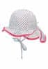 klobouček s plachetkou baby UV 50+ dívčí, zavazovací, bílý, modrá kvítka 1402225, 45