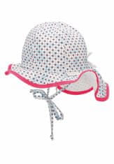 Sterntaler klobouček s plachetkou baby UV 50+ dívčí, zavazovací, bílý, modrá kvítka 1402225, 39