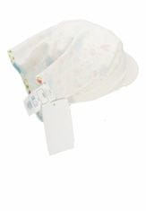 Sterntaler čepice s kšiltem a plachetkou dívčí UV 30+ bílá se třpytivými motýlky 1422220, 49
