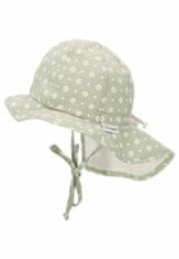Sterntaler klobouček s plachetkou baby UV 15+ dívčí, zavazovací, zelený, kytičky 1402224, 45