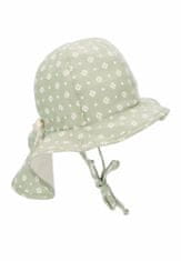 Sterntaler klobouček s plachetkou baby UV 15+ dívčí, zavazovací, zelený, kytičky 1402224, 47