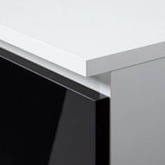 Akord Stůl Pin 90cm bílá / černý lesk