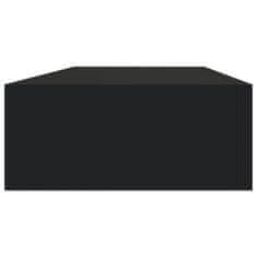 shumee Nástěnná police se zásuvkou černá 60 x 23,5 x 10 cm MDF