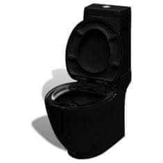 Vidaxl Černá keramická toaleta a bidet