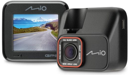 autokamera mio mivue c580 ips displej snímač s nočním viděním full hd rozlišení videa hdr technologie gsenzor webová kamera pasivní parkovací režim široký zorný úhel gps upozornění