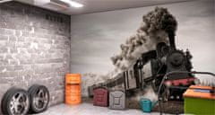 Muralo Fototapeta 3D Lokomotiva vlak do kanceláře 360x240