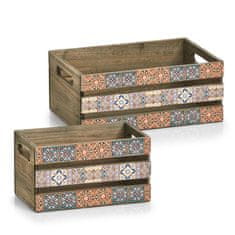 Zeller Dekorativní dřevěná krabice MOSAIC, 32 x 22 x 13,5 cm