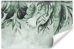 Muralo Fototapeta Akvarelové tropické LISTÍ 3D 360x240