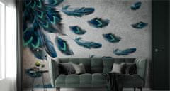 Muralo Fototapeta do obývacího pokoje barevná pera BETON