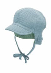 Sterntaler čepička oboustranná, chlapecká, zavazovací, Bio bavlna, s plachetkou UV 50+ modrá, zelená 1602227, 43