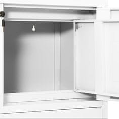 Greatstore Kancelářská skříň bílá 90 x 40 x 102 cm ocel