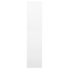 shumee Kancelářská skříň bílá 90 x 40 x 180 cm ocel a tvrzené sklo