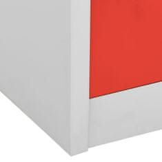 Greatstore Uzamykatelné skříně 5 ks světle šedé a červené 90x45x92,5 cm