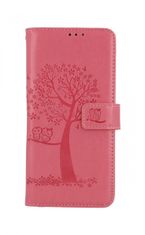 TopQ Pouzdro Realme 9i knížkové Růžový strom sovičky 71625